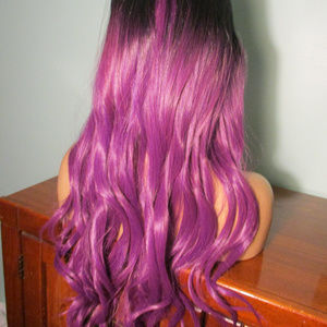 Aicos Accessories 22 Dark Purple And Black Ombre Long Cosplay